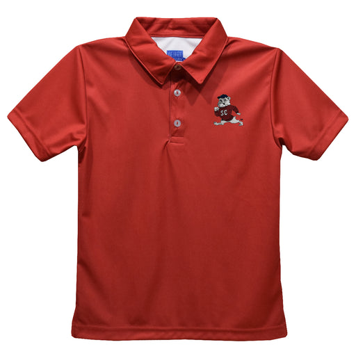 South Carolina State Bulldogs Embroidered Red Short Sleeve Polo Box Shirt