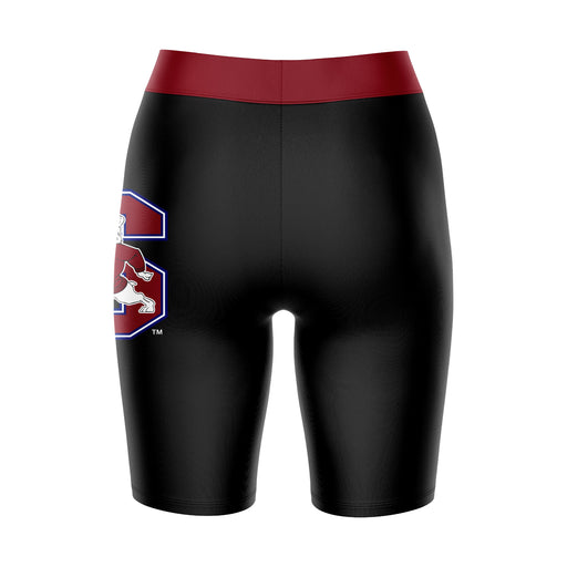 South Carolina State Bulldogs Vive La Fete Game Day Logo on Thigh and Waistband Black and Red Women Bike Short 9 Inseam - Vive La Fête - Online Apparel Store