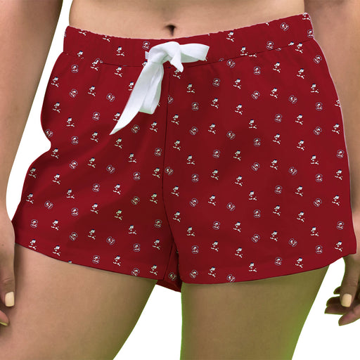South Carolina State Bulldogs Vive La Fete Game Day All Over Logo Women Red Lounge Shorts
