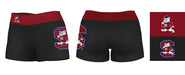 South Carolina State Bulldogs Logo on Thigh & Waistband Black & Red Women Yoga Booty Workout Shorts 3.75 Inseam - Vive La Fête - Online Apparel Store