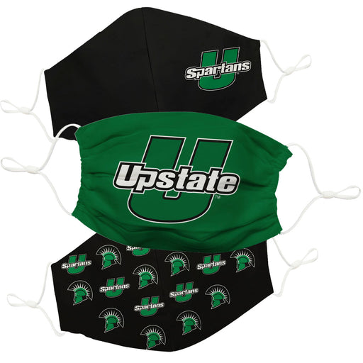 USC Upstate Spartans Face Mask Black and Green Set of Three - Vive La Fête - Online Apparel Store