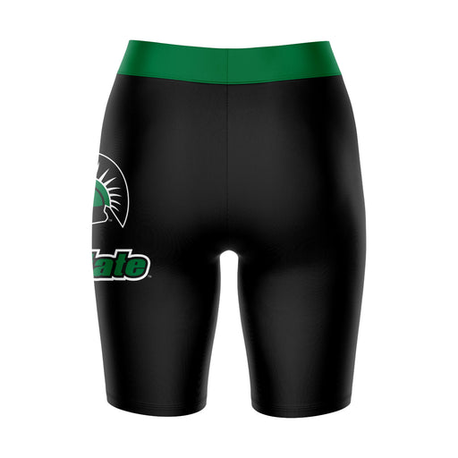 Upstate Spartans Vive La Fete Game Day Logo on Thigh and Waistband Black and Green Women Bike Short 9 Inseam" - Vive La Fête - Online Apparel Store