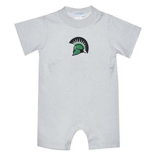 USC Upstate Spartans Embroidered White Knit Short Sleeve Boys Romper