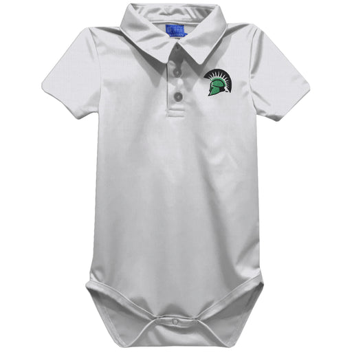 USC Upstate Spartans Embroidered White Solid Knit Polo Onesie