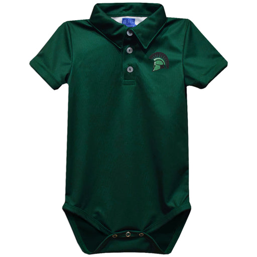 USC Upstate Spartans Embroidered Hunter Green Solid Knit Polo Onesie