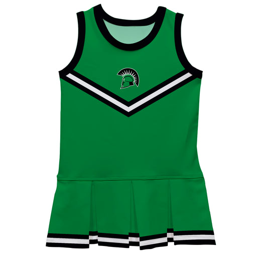 USC Upstate Spartans Vive La Fete Game Day Green Sleeveless Cheerleader Dress