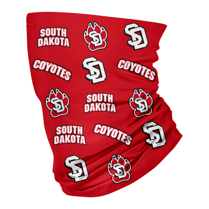 South Dakota Coyotes Neck Gaiter Red All Over Logo - Vive La Fête - Online Apparel Store