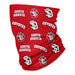South Dakota Coyotes Neck Gaiter Red All Over Logo - Vive La Fête - Online Apparel Store