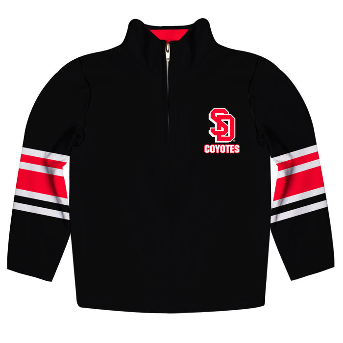 South Dakota Coyotes Vive La Fete Game Day Black Quarter Zip Pullover Stripes on Sleeves - Vive La Fête - Online Apparel Store