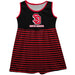 South Dakota Coyotes Black Sleeveless Tank Dress With Red Stripes - Vive La Fête - Online Apparel Store