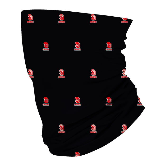 South Dakota Coyotes Vive La Fete All Over Logo Game Day Collegiate Face Cover Soft 4-Way Stretch Two Ply Neck Gaiter - Vive La Fête - Online Apparel Store