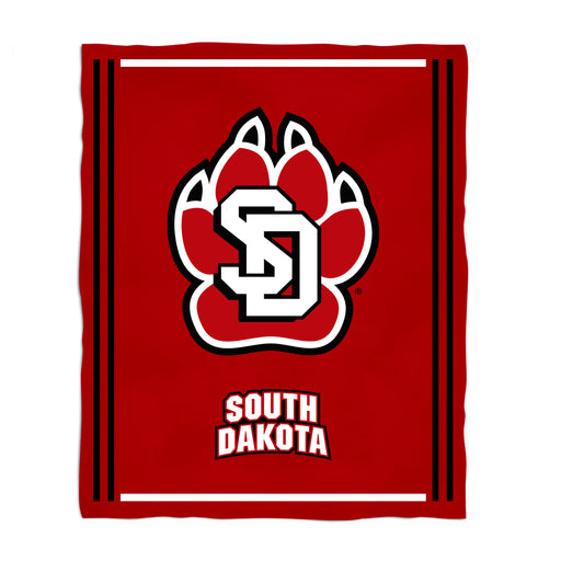 South Dakota Coyotes Vive La Fete Kids Game Day Red Plush Soft Minky Blanket 36 x 48 Mascot