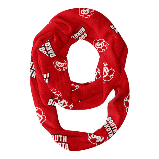 South Dakota Coyotes Vive La Fete Repeat Logo Game Day Collegiate Women Light Weight Ultra Soft Infinity Scarf