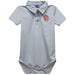 South Dakota Coyotes Embroidered Gray Solid Knit Polo Onesie
