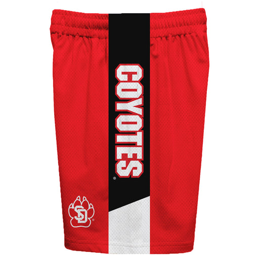 South Dakota Coyotes Vive La Fete Game Day Red Stripes Boys Solid Black Athletic Mesh Short - Vive La Fête - Online Apparel Store