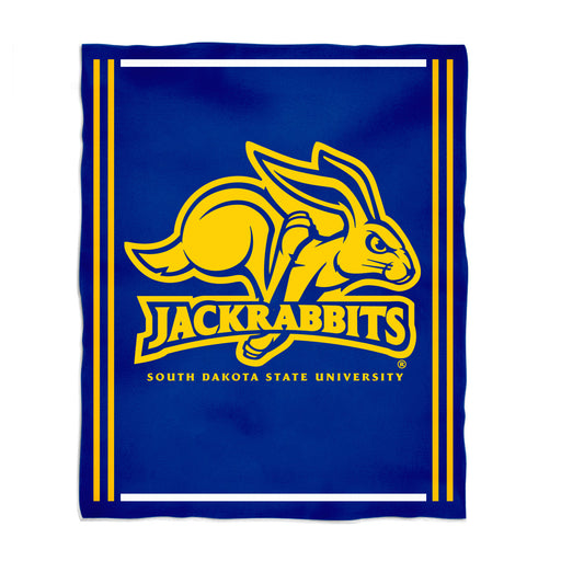 South Dakota State Jackrabbits Vive La Fete Kids Game Day Blue Plush Soft Minky Blanket 36 x 48 Mascot