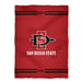 San Diago State Aztecs SDSU Vive La Fete Game Day Soft Premium Fleece Red Throw Blanket 40" x 58” Logo and Stripes - Vive La Fête - Online Apparel Store