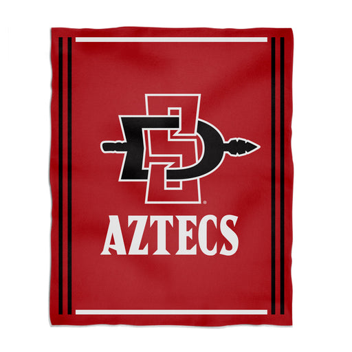 San Diego State University Aztecs SDSU Vive La Fete Kids Game Day Red Plush Soft Minky Blanket 36 x 48 Mascot