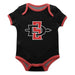 San Diego State Aztecs SDSU Vive La Fete Infant Game Day Black Short Sleeve Onesie New Fan Logo and Mascot Bodysuit