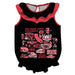 San Diego State University Aztecs SDSU  Black Hand Sketched Vive La Fete Impressions Artwork Sleeveless Ruffle Onesie Bo