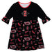 San Diego State Aztecs SDSU 3/4 Sleeve Solid Black Repeat Print Hand Sketched Vive La Fete Impressions Artwork on Skirt