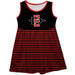 San Diego State Aztecs SDSU Vive La Fete Girls Game Day Sleeveless Tank Dress Solid Black Logo Stripes on Skirt