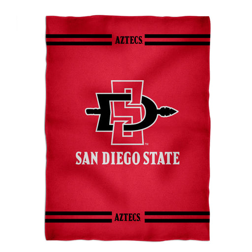 San Diego State Aztecs SDSU Vive La Fete Game Day Warm Lightweight Fleece Red Throw Blanket 40 X 58 Logo and Stripes