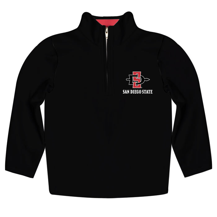 San Diego State Aztecs SDSU Vive La Fete Game Day Solid Black Quarter Zip Pullover Sleeves