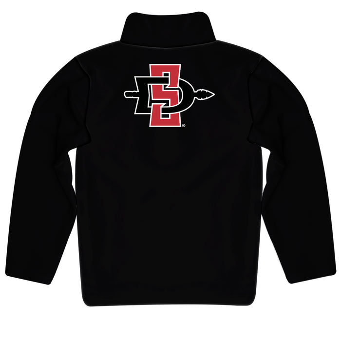 San Diego State Aztecs SDSU Vive La Fete Game Day Solid Black Quarter Zip Pullover Sleeves - Vive La Fête - Online Apparel Store