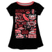 San Diego State University Aztecs SDSU Hand Sketched Vive La Fete Impressions Artwork Black Short Sleeve Top