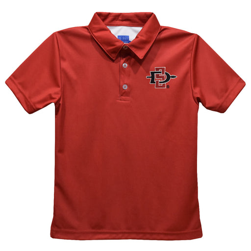 San Diego State University Aztecs SDSU Embroidered Red Short Sleeve Polo Box Shirt