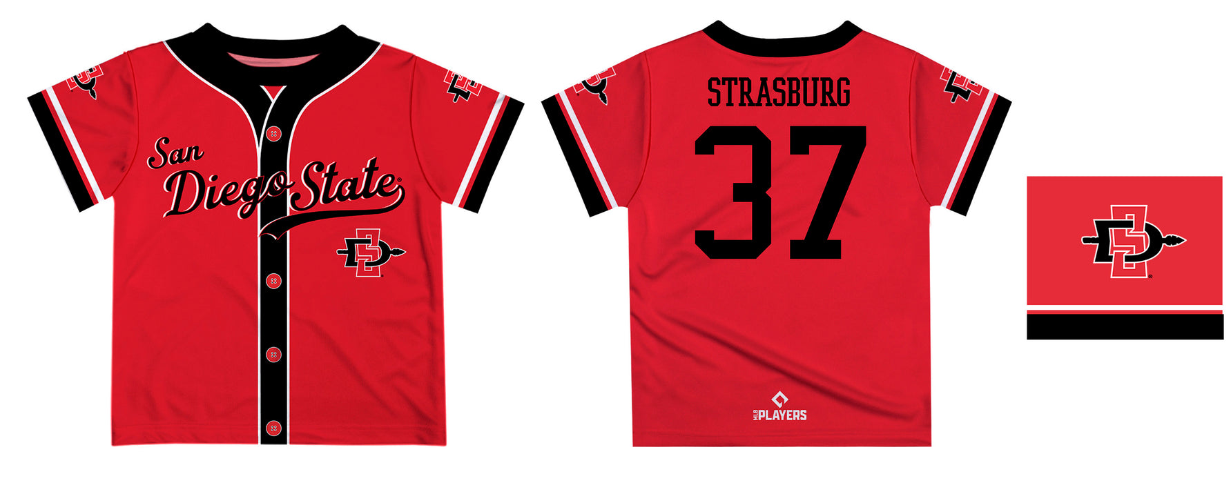 MLB Players Association San Diego State University Aztecs MLBPA Officially Licensed by Vive La Fete T-Shirt - Vive La Fête - Online Apparel Store