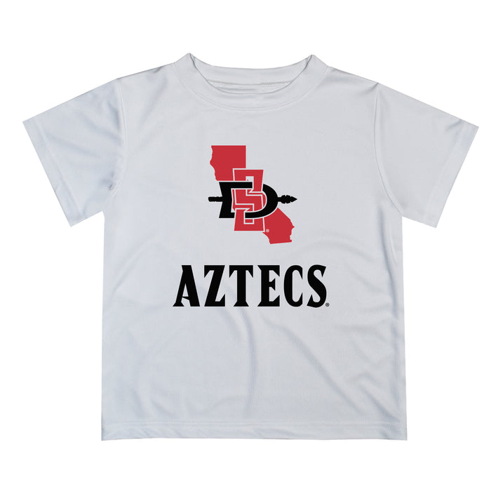 San Diego State Aztecs SDSU Vive La Fete State Map White Short Sleeve Tee Shirt
