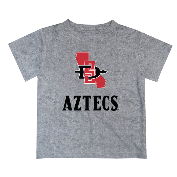 San Diego State Aztecs SDSU Vive La Fete State Map Gray Short Sleeve Tee Shirt