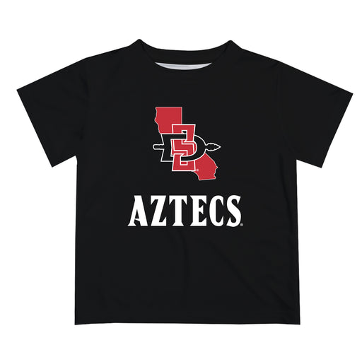 San Diego State Aztecs SDSU Vive La Fete State Map Black Short Sleeve Tee Shirt