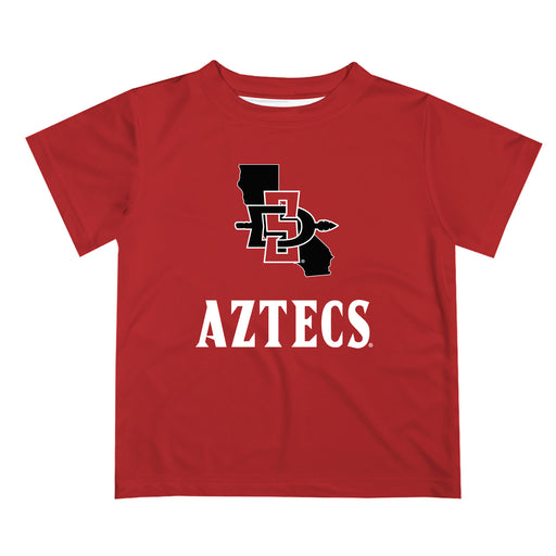 San Diego State Aztecs SDSU Vive La Fete State Map Red Short Sleeve Tee Shirt