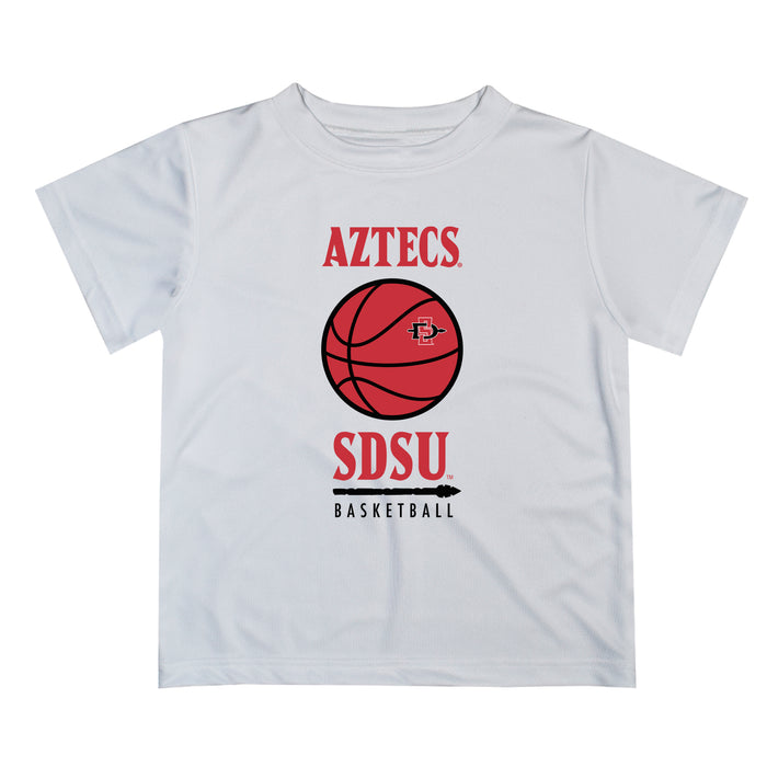 San Diego State Aztecs SDSU Vive La Fete Basketball V1 White Short Sleeve Tee Shirt