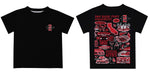 San Diego State University Aztecs SDSU Hand Sketched Vive La Fete Impressions Artwork Boys Black Short Sleeve Tee Shirt - Vive La Fête - Online Apparel Store