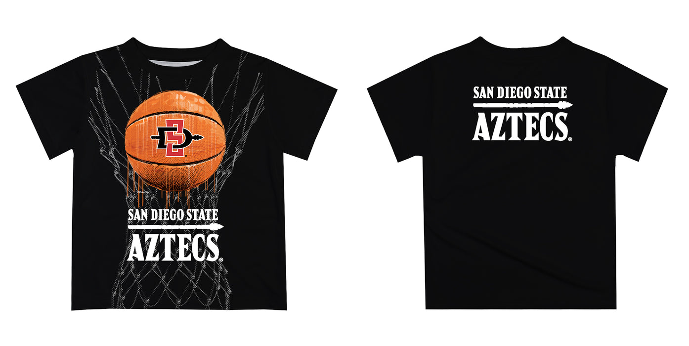 San Diego State University Aztecs SDSU Original Dripping Basketball Red T-Shirt by Vive La Fete - Vive La Fête - Online Apparel Store