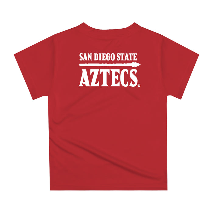 San Diego State University Aztecs SDSU Original Dripping Basketball Red T-Shirt by Vive La Fete - Vive La Fête - Online Apparel Store