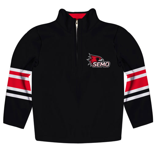 Southeast Missouri Redhawks Vive La Fete Game Day Black Quarter Zip Pullover Stripes on Sleeves - Vive La Fête - Online Apparel Store