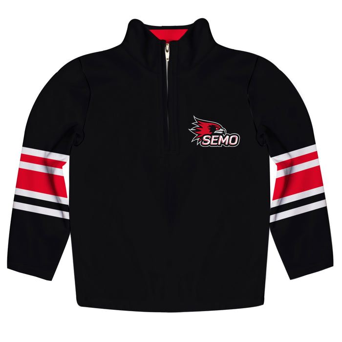 Southeast Missouri Redhawks Vive La Fete Game Day Black Quarter Zip Pullover Stripes on Sleeves - Vive La Fête - Online Apparel Store