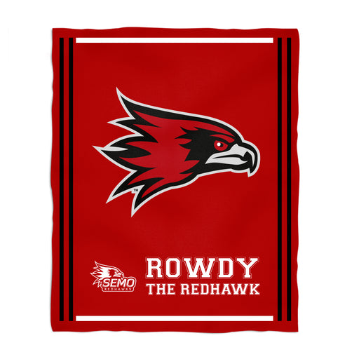 Southeast Missouri Redhawks Vive La Fete Kids Game Day Red Plush Soft Minky Blanket 36 x 48 Mascot