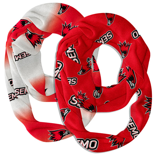Southeast Missouri Redhawks Vive La Fete All Over Logo Collegiate Women Set of 2 Light Weight Ultra Soft Infinity Scarfs