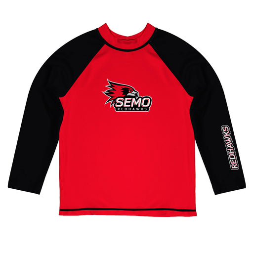 Southeast Missouri Redhawks Vive La Fete Logo Red Black Long Sleeve Raglan Rashguard
