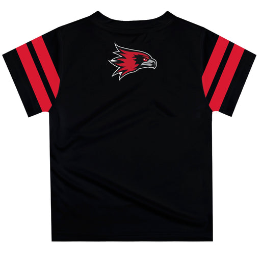 Southeast Missouri Redhawks Vive La Fete Boys Game Day Black Short Sleeve Tee with Stripes on Sleeves - Vive La Fête - Online Apparel Store