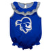 Seton Hall University Pirates Blue Sleeveless Ruffle Onesie Logo Bodysuit by Vive La Fete