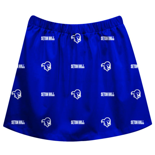 Seton Hall University Pirates Skirt Blue All Over Logo - Vive La Fête - Online Apparel Store