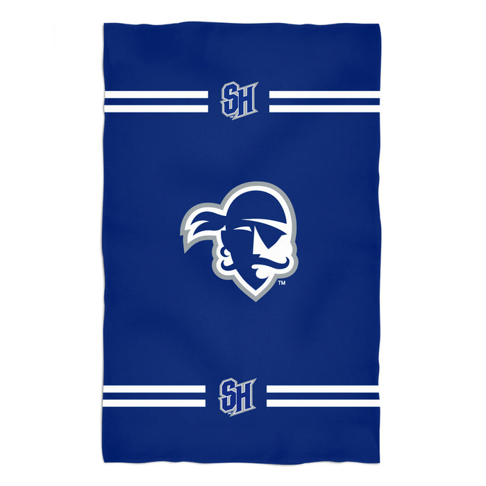 Seton Hall University Pirates Vive La Fete Game Day Absorvent Premium Blue Beach Bath Towel 51 x 32" Logo and Stripes" - Vive La Fête - Online Apparel Store