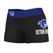 Seton Hall Pirates Vive La Fete Logo on Thigh & Waistband Black & Blue Women Yoga Booty Workout Shorts 3.75 Inseam"